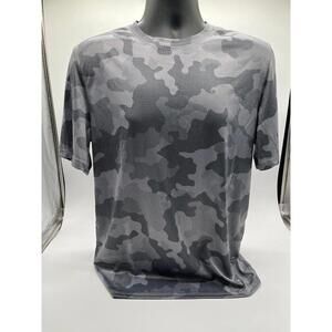 Champion Mens Performance T-Shirt M Gray Camo Athletic Mesh Tee